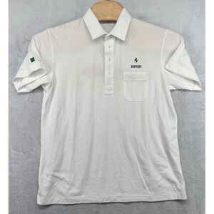 Hill & Archer Ferrari 328 GTS Vintage Polo Shirt White Cotton Blend Men's L